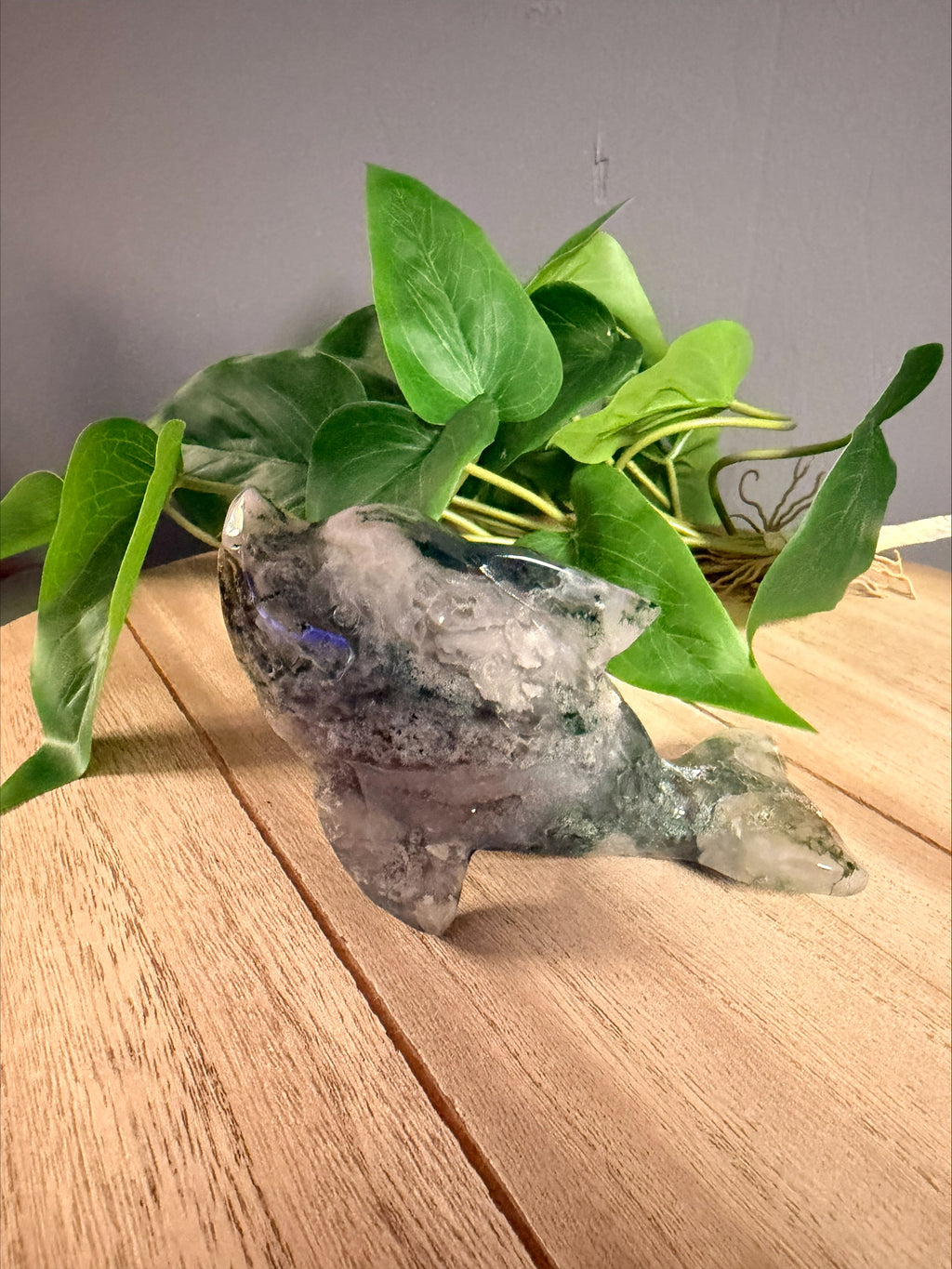 Moss Agate Dolphin