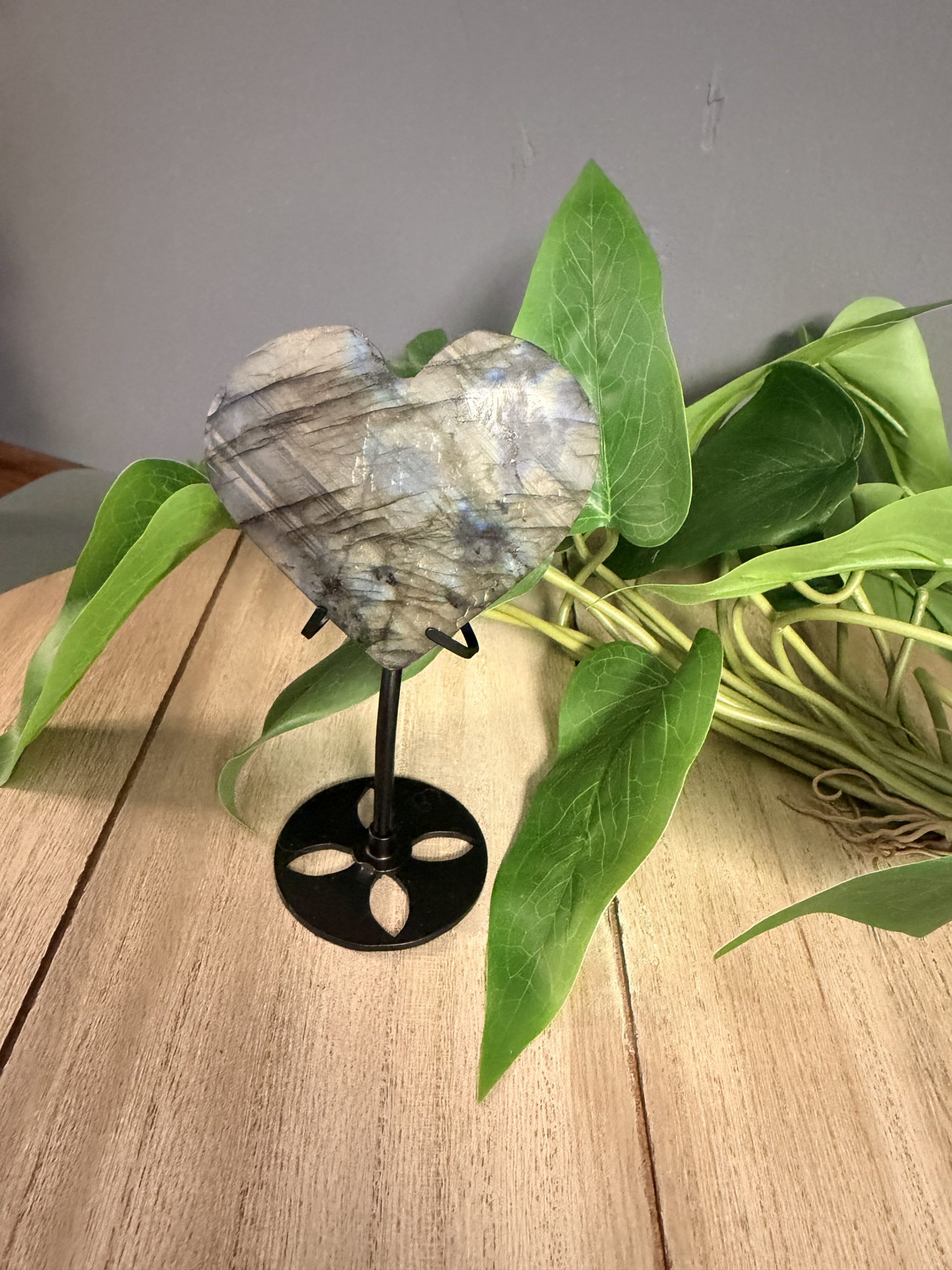 Labradorite Heart with stand - Image 2