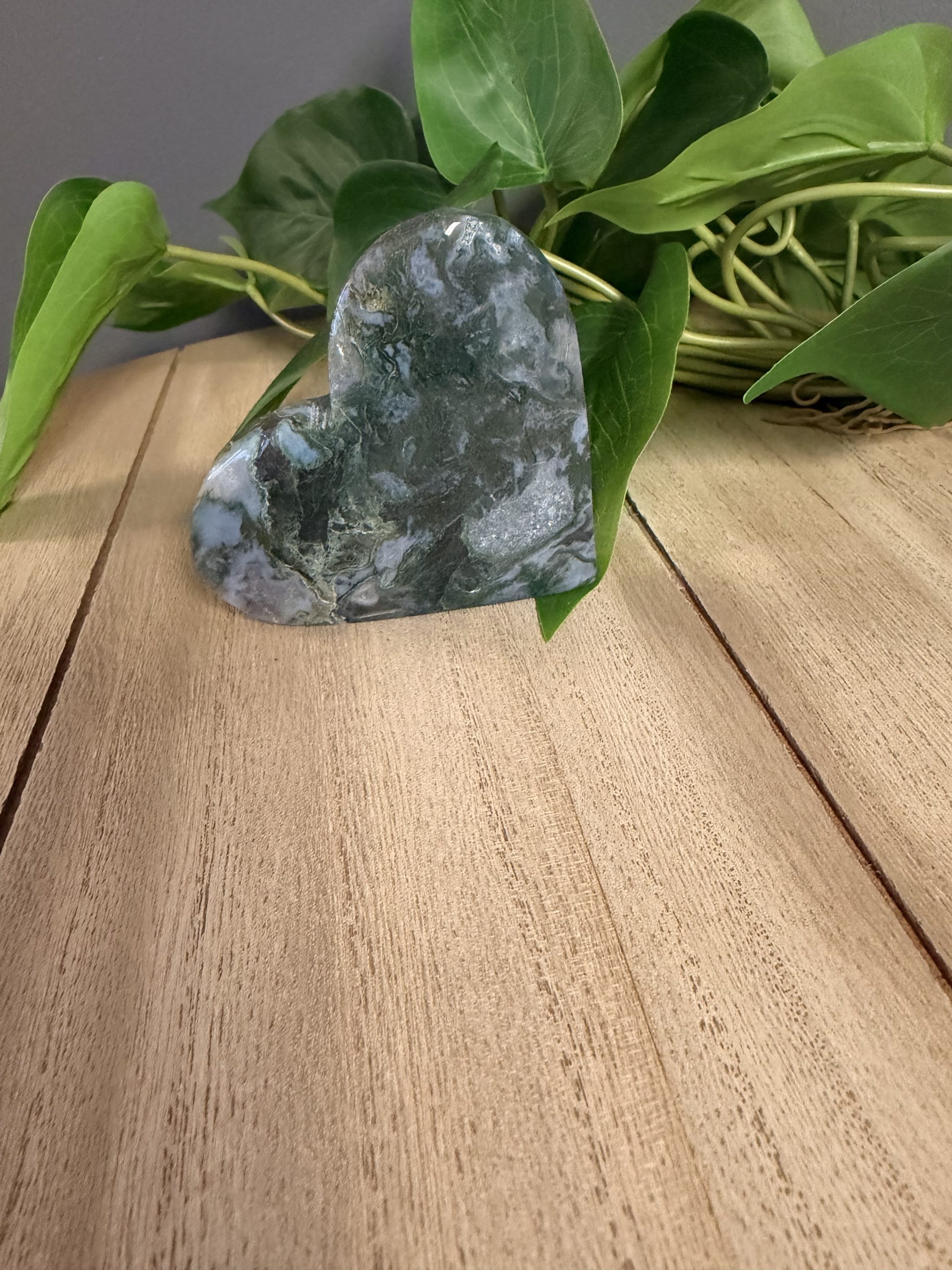 Moss Agate Heart